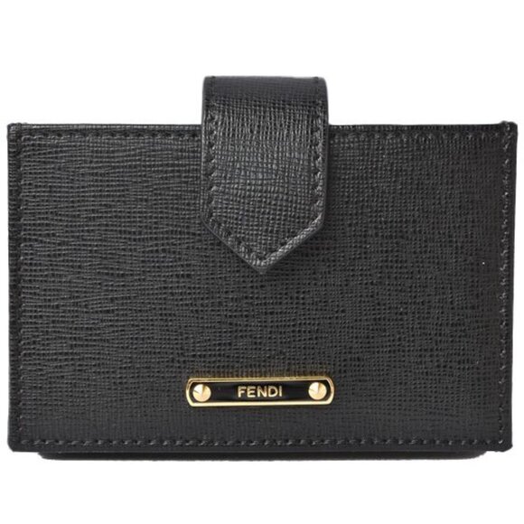 Fendi Handbags - Fendi Card Case Business Holder Leather Black